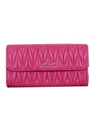 miu miu Matelasse Original Sheepskin Leather Wallet 5M1035 Rose Tl18664hk64