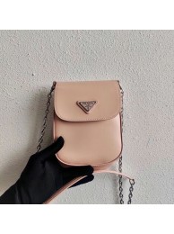 Prada Brushed leather mini-bag 1BH185 light pink Tl5932yk28