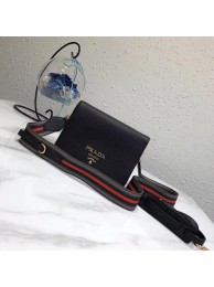 Prada calf leather shoulder bag 1BD102 black Tl6555yx89