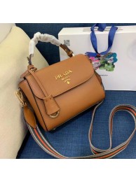 Prada Calf skin tote 1BD071 1BD209 brown Tl6090Kd37