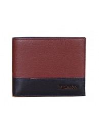 Prada Calfskin Leather Bi-fold Wallet P69522 Maroon Tl6737Zw99