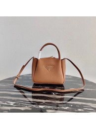 Prada Deer skin bag tote 1BC145 brown Tl6022vX33