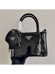 Prada Galleria brushed leather bag 1BA896 black Tl6010UM91