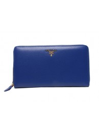 Prada Grainy Leather Wallets 1M1188 Blue Wallets Tl6749mV18