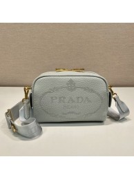 Prada Leather bag with shoulder strap 1DH781 light blue Tl5713vN22