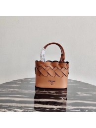 Prada Leather Tress Tote 1BG318 apricot Tl6069Ea63