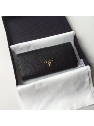 Prada Leather Wallet 1MH132 black Tl6696uT54