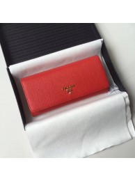 Prada Leather Wallet 1MH132 red Tl6695lu18