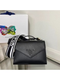 Prada Monochrome Saffiano and leather bag 1BD317 black Tl5808JD28