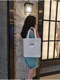 Prada Raffia tote bag 1CH393 white Tl5900fr81