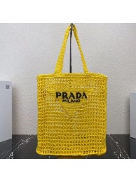 Prada Raffia tote bag 1CH393 yellow Tl5898gE29