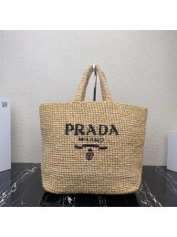 Prada Raffia tote bag 1NE229 tan Tl5683hi67