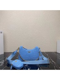 Prada Re-Edition 2005 raffia bag 1BH204 sky blue Tl5695fJ40