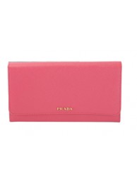 PRADA Saffiano Leather Bi-Fold Wallet 1M1311 Rose Tl6759nQ90