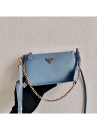 Prada Saffiano leather mini shoulder bag 2BH171 sky blue Tl6106qM91