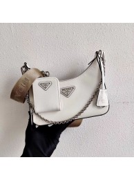 Prada Saffiano leather mini shoulder bag 2BH204 white Tl6103Rk60