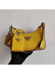 Prada Saffiano leather mini shoulder bag 2BH204 yellow Tl6099Is79