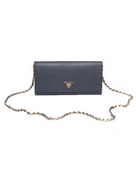 Prada Saffiano Metallic Flap Wallets 1M1290 Black Tl6747su78