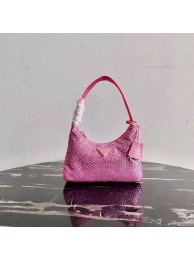 Prada Satin mini-bag with artificial crystals 1BE515Z pink Tl5883dN21