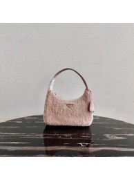 Prada Shearling tote mini-bag 1NE515 pink Tl5968Nw52