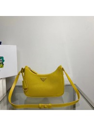 Prada Small Saffiano leather shoulder bag 1BD330 yellow Tl5814DI37