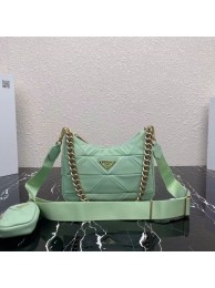 Prada System nappa leather patchwork shoulder bag 1AC151 Green Tl5870FA31