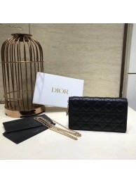 Replica AAA LADY DIOR CALFSKIN WALLET C9025A black Tl9020of41