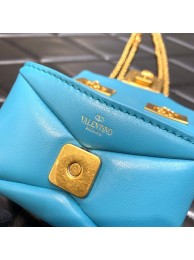 Replica AAA VALENTINO GARAVANI mini One Stud Sheepskin Shoulder Bag XW0P0X98H blue Tl19240of41