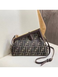 Replica Best Quality FENDI FIRST fabric bag 5FB2322 Brown Tl12731Rf83