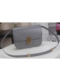 Replica Celine Classic Box Flap Bag Calfskin Leather C3369 Grey Tl5176cK54