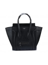 Replica Celine Luggage Micro Boston Bag Clemence Leather CT33081 Black Tl5213EO56