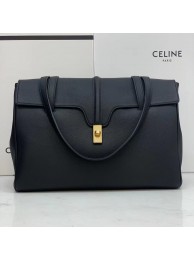 Replica Celine MEDIUM SOFT 16 BAG IN SMOOTH CALFSKIN CR94043 black Tl4748Ix66