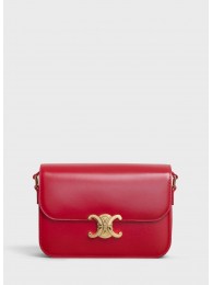 Replica CELINE MEDIUM TRIOMPHE BAG IN SHINY CALFSKIN CL87363 RED Tl4991hD86