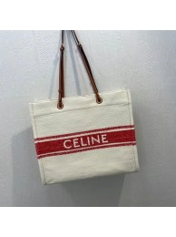 Replica Celine SQUARED CABAS CELINE IN PLEIN SOLEIL TEXTILE AND CALFSKIN 192172 RED&TAN Tl4760rH96