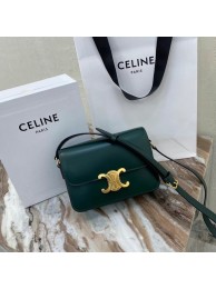 Replica Celine TEEN TRIOMPHE BAG IN SHINY CALFSKIN MINERAL 188423 blackish green Tl4774iF91