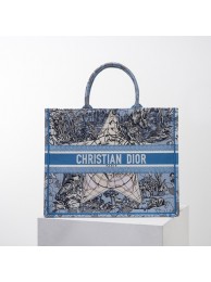 Replica Cheap DIOR BOOK TOTE Embroidery C1286-24 blue Tl8301QC68