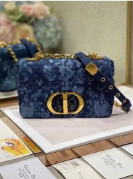 Replica Cheap SMALL DIOR CARO BAG Blue Dior Flowers Cannage Denim M9243UJ Tl8666QC68