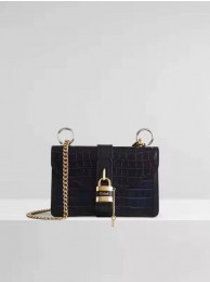 Replica Chloe Original Crocodile skin Leather Bag 3S068 Black Tl17910VA65