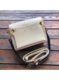 Replica CHLOE Roy leather and suede small shoulder bag 20657 cream Tl17951cK54