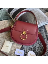 Replica CHLOE Tess leather and suede cross-body bag 3S152 Burgundy Tl17933ij65