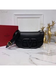 Replica Designer VALENTINO Origianl leather shoulder bag V0030A black Tl19536Bb80