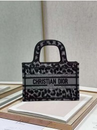 Replica DIOR BOOK mini TOTE Embroidery C1783-1 Black leopard print Tl8498EO56