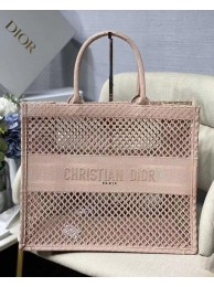 Replica DIOR BOOK TOTE Black Mesh Embroidery M1286ZW light pink Tl8656Kg43