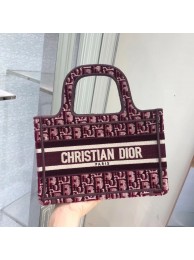 Replica DIOR BOOK TOTE Burgundy Dior Oblique Embroidered Velvet M1286Z Tl8862Xe44