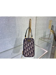 Replica DIOR MINI BOBBY BAG Embroidery C0955A dark blue Tl8443ij65