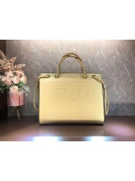 Replica FENDI PACK MEDIUM SHOPPING BAG leather bag F1508 beige Tl12918Vi77