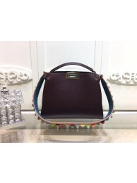 Replica Fendi Peekaboo Bags Original Leather F3659 Wine Tl13242Xe44