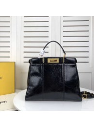 Replica FENDI PEEKABOO ICONIC Black leather bag F0837 Tl13070aG44