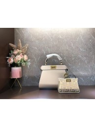 Replica Fendi Peekaboo ISeeU Small leather bag F8636 Beige Tl12646Sf59