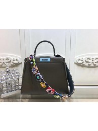 Replica Fendi Peekaboo Small Bag Calfskin Leather FD26796 Khaki Tl13230iu55